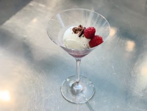 Coppa gorgonzola dolce e lamponi
